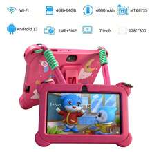 4GB RAM + 64GB ROM / 7 吋平板電腦 / 四核 1.3GHz / Android 13 MTK6735 / 1280x800 HD IPS 螢幕 / 2MP+5MP 鏡頭 / 4000mAh 電池 / WiFi、家長控制、教育、遊戲 / ABS 塑料 + 矽膠,教育平板 - 粉色 - 查看 3