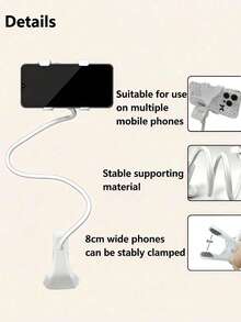 Flexible Phone Clip Holder, Adjustable Long Arm Slouchy Phone Stand Clip Mount, Desktop Bedside Smartphone Holder, Suitable For Watching Movies And Reading - Multicolor - View 4