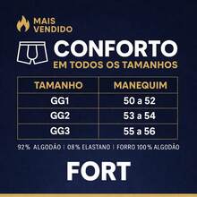 Kit com 10 Cuecas Boxer Plus Size em Cotton Liso Cueca Box Extra Grande Conforto e Qualidade - Multicolorido - Visão 8