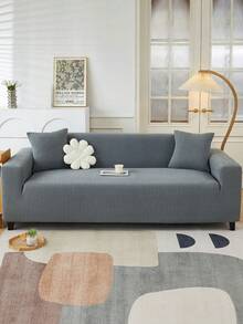 1pc Jacquard Sofa Cover, Thick Short Plush Elastic Non-Slip Sofa Protector, All-Season Use, Pet-Proof Stain-Resistant, Removable Sofa Cushion Protection, Machine Washable, Suitable For Living Room, Bedroom, Outdoor, L-Shaped Chaise Lounge, 1/2/3/4 Seater Sofa - Dark Grey - View 6