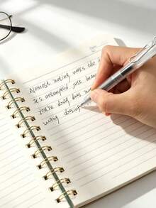 4pcs A5 Notebook Set, Includes 3-Color Liquid Ink Pens + 1pc Notebook, Hardcover Floral Notebook With Pen Holder Strap, Metal Spiral Binding, Home Bill Tracking, Learning Knowledge Recording, Suitable As Gift, Student/Adult Girl Diary, Office/Study Supplies, Birthday Gift, School Stationery - Multi-color - View 5