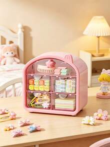 1 Pink House-Shaped Storage Box For Kids' Rooms Or Nurseries - Multicolor - View 6