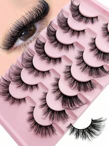 7 Pairs Fox Eye False Eyelashes Cat Eye Style Natural Slim Fluffy And Thick Extended Outer Corner Full Strip Lashes Perfect For Cosplay Daily Makeup Party And Stage Performance To Enhance Eye Charm - View 1