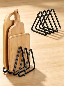 Heavy Duty Metal Cutting Board Rack, Triangular Cutting Board Holder, Baking Sheet Storage Rack, Kitchen Storage Rack For Storing Cutting Boards, Plates And Pot Lids, Space-Saving Cabinet Countertop Organizer, Home Decor, Kitchen Accessories - Multicolor - View 7