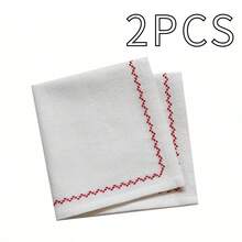 1/2/4pcs White Colorful Line INS Style Tree Branch Square Napkins, Embroidered Food Photography Props Background Cloth Placemats Tablecloths - Multicolor - View 13