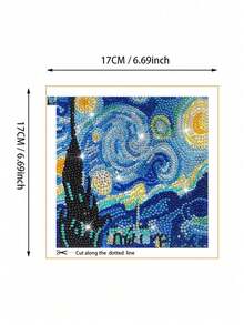 Manovix 1 Set DIY Frameless Diamond Painting Cartoon Landscape Diamond Embroidery Home Decor Wall Art Gift Birthday Graduation Diamond Art - A - View 3