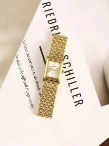 1pc Women's Minimalist Fashion Business Quartz Wrist Watch With Roman Numeral Scale, Suitable For Daily Wear - White - View 1