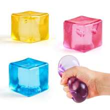 Squishy Large Cube Squeeze Toy, Soft Square Stress Relief Toy, Cube Squeeze Toy, Irresistible Ice Cube Squeeze Toy, Translucent, Office Handheld Squeeze Toy, Gift - Multicolor - View 10