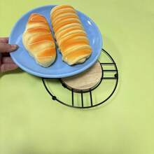 3 Pcs / 6 Pcs Iron‑Wood Spliced Heat‑Resistant Mats, Hollow Iron Frame For Heat Dissipation, Holds Hot Pots, Kettles And Cups, Suitable For Dining Tables, Kitchen Countertops For Placing Hot Pots, Kettles, Cups And Tableware - Multicolor - View 3