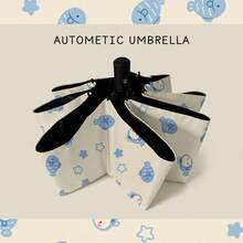 1pc Cute Fish Automatic Umbrella For Women, Black Coating Sun Umbrella, UV Protection, Foldable, Minimalist INS Style - Multicolor - View 3