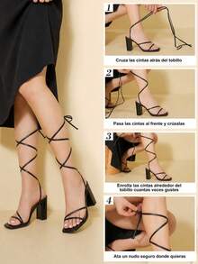 Women Heeled Sandals - Black - View 7