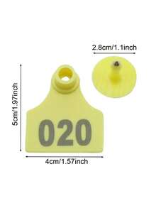 1set Cattle Goat Ear Tags Signs Numbers 001-100 With Ear Tag Pliers Livestock Ear Tag Applicator Control Device Typing Copper Head Earrings Farm Animals Identification Cards - As Picture - View 2