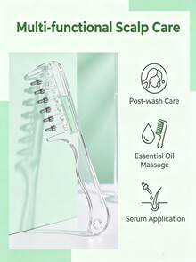 Transparent Pink Liquid Guide Comb, Visible Liquid Guide Comb, Rolling Ball Metal Teeth, Even Liquid Control And Distribution Design, Nourishes Scalp And Hair Roots, Relieves Scalp Tension, Prevents Hair Loss, Suitable For Hair, Beard And Pet Fur - Multiple Styles - View 10