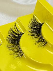 Hinarin 10 Pairs Half Lashes Wispy Clear Band 3D Cat Eye Look False Eyelashes Tail Elongated Lashes 3/4 Corner Natural Look Fake Eyelashes For Making Up Supply False Eyelashes Fake Lashes - Black - View 6