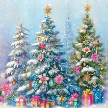 1PC DIY 5D Diamond Painting Kit Christmas Tree Pattern - Round Full Drill Art Mosaic Craft, Home Wall Decor, Unframed - No Frame - View 8