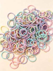 50pcs Women's Hair Ties, 2cm Hair Bands, Rubber Bands, Elastic Hair Ropes, Small Rubber Bands Decoration, Daily Commute - Multicolor - View 1