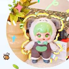 Multi-Color Cartoon Plush Head Cover Doll Pendant, Interchangeable Outfit Doll Decoration, Bag And Backpack Charm Accessory, Healing Style Collectible Fun Trinket, Suitable For Student Gifts - Multicolor - View 5