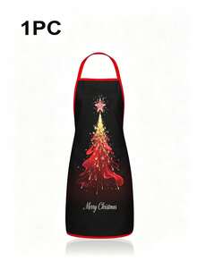4pcs Christmas Cartoon Character Print Apron Set, Penguin Santa Snowman Elf Pattern Kitchen Cooking Baking Aprons For Holiday Party Home Decoration - Multicolor - View 11
