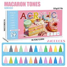 24 Colors Soft Tip Acrylic Marker Set, Flexible Pen Tip For Delicate And Controllable Lines, Student Art Professional Painting Character Drawing Marker Set, Graffiti Coloring DIY Animation Character Hand-Drawn Marker, Suitable For Glass, Plastic, Metal, Cardboard, Clothing And Other Surfaces, Ideal For Students - Multicolor - View 17