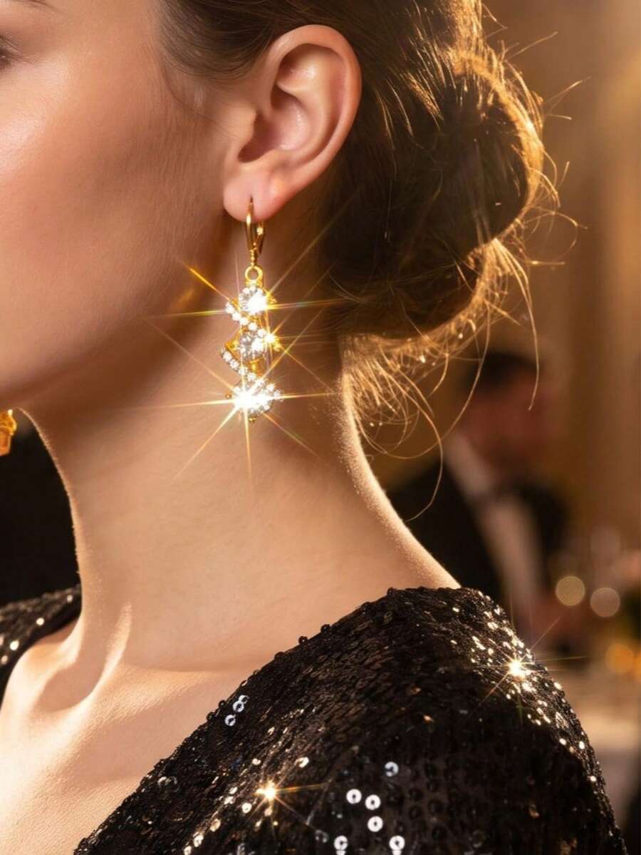 Anting-anting Spiral Geometris Mewah Elegan Gaya Eropa dan Amerika, Cocok untuk Pemakaian Sehari-hari/Pesta/Perjamuan - Emas - View 1