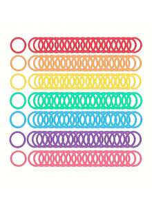 20pcs Plastic Loose-Leaf Rings, Multicolor Plastic Book Rings, Flexible And Bendable, Suitable For Cards, Document Stacking And Color Card Organization, For School, Home Or Office Use - Multicolor - View 8