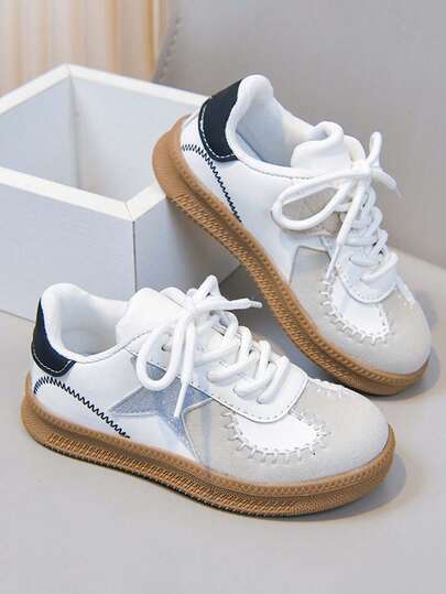Spring/Autumn New Vintage Skate Shoes For Boys & Girls, Soft Sole Anti-Slip Casual Versatile Sports Sneakers