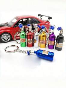 1pc/5pcs/7pcs New Modified Car Keychain NOS Nitrous Bottle Decorative Bottle Keychain - Multicolor - View 12