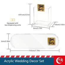 TX Acrylic Tray And Tissue Box Set, Rectangular Welcome/Reception Phrase Tray, Transparent Napkin Holder, For Entertaining Guests/Afternoon Tea/Coffee Table Decoration, Suitable For Home, Living Room And Wedding Party Decoration. - Multicolor - View 21
