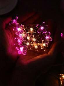 1件 1.5M/3M/6M/10M LED櫻花仙女串燈，臥室、花園、婚禮派對裝飾燈 - 粉色+暖色調 - 查看 4