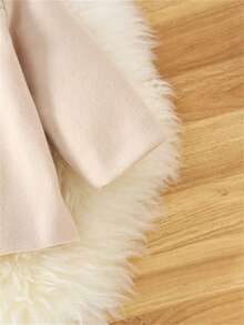Autumn/Winter Toddler Girls Peter Pan Collar Ruffle Long Sleeve Dress Outdoor Casual Overcoat - Apricot - View 3