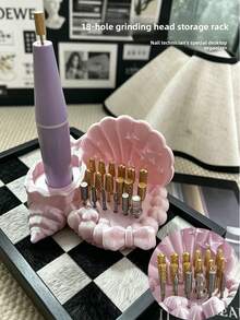 Nail Art Storage 3D Printed Cute Pink Ocean Seal Nail Drill Storage Rack, Nail Tool Storage Rack With Grinding Head Groove, Space Saving Nail File And Brush Storage Box, Suitable For Nail Salons And DIY Nail Products At Home - Multicolor - View 1