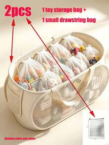 Portable Mesh Doll Storage Basket, Large Capacity Multi-Functional Home Storage Bag, Plush Toys And Building Blocks Organizer Basket, Suitable For Living Room And Home Storage - Multicolor - View 15