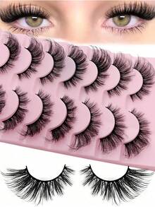 7 Pairs Fox Eye False Eyelashes Cat Eye Style Natural Slim Fluffy And Thick Extended Outer Corner Full Strip Lashes Perfect For Cosplay Daily Makeup Party And Stage Performance To Enhance Eye Charm - View 3