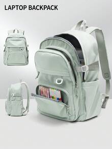 Nueva mochila, mochila para portátil, adecuada para portátiles de 14-15.6 pulgadas, unisex, ligera y duradera, bolsillos multifuncionales, mochila de gran capacidad para universidad y exteriores, mochila de viaje, mochila de senderismo, mochila casual ligera para uso diario, con compartimento para portátil, mochila multifuncional de moda, adecuada para trabajo, negocios y uso universitario, múltiples colores disponibles - Multicolor - Ver 12