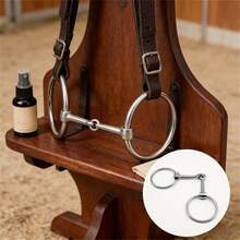 1pc Metal 2-Link O-Ring Snaffle Bit, Horse Bit, Iron Snaffle Bit, O-Ring Snaffle Bit, Horse Training Bit, Horse Tack, Horse Equipment Accessory, Prevent Horse From Biting - Silver - View 4