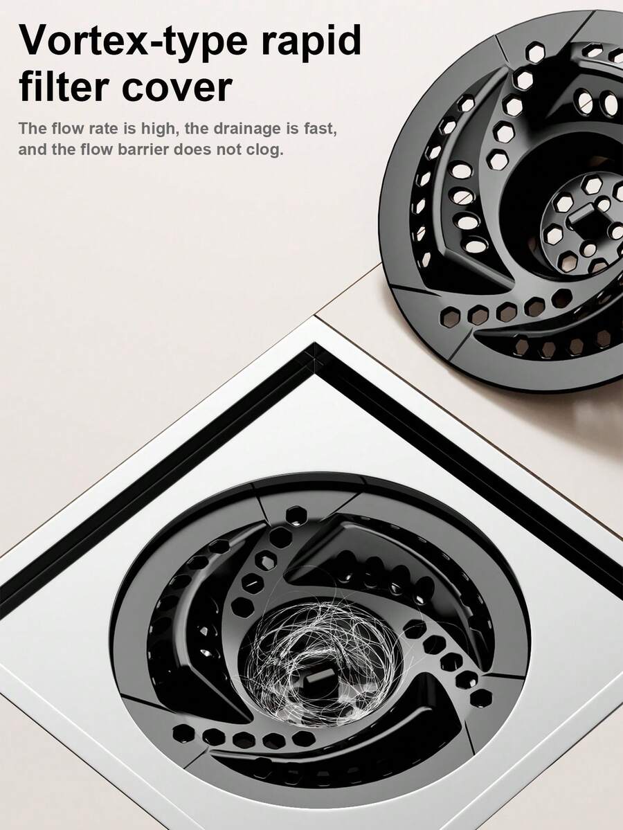 2/4/8pcs Vortex Bathroom Floor Drain Filter, Round Shower Drain Cover With Hair Catcher, Anti-Clogging Drain Strainer, Insect-Resistant Floor Drain Cover For Bathroom, Kitchen