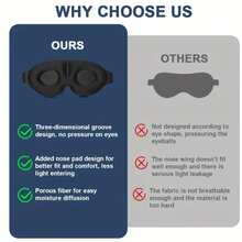 Masker Tidur 3D Unisex Lembut, Masker Tidur Cekung Penghalang Cahaya dengan Tali yang Dapat Diatur - beraneka warna - View 8