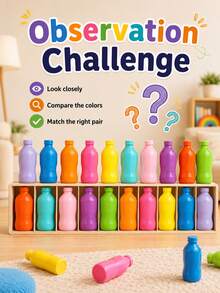 Fun The Bottle Game Children Color Memory Beverage Matching Game Brain Memory Training Educational Toy, The Bottle Color Memory Matching Toy Children Logical Thinking Reasoning Board Game Multi-Player Interactive Educational Desktop Game - Multicolor - View 5