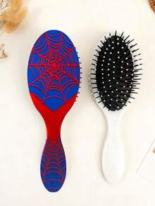 Spider Theme Printed Air Cushion Massage Hairbrush For Women, Volumizing And Detangling Hair Comb - Multicolor - View 6