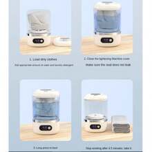 Portable Mini Washing Machine, 3000mAh Wireless Rechargeable Small Washer, Deep Cleaning For Underwear Socks Baby Clothes, For Apartment Travel Camping Hotel Use - White - View 8