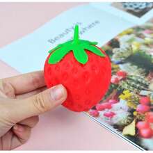 Strawberry Shaped Stress Relief Toy, Office Desk Gadget, Squeeze Toy - Multicolor - View 12