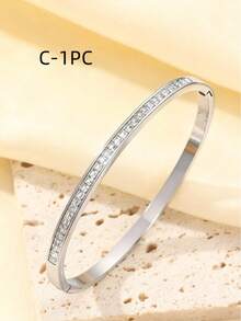 5pcs/1pc Premium Starry Men's Bracelet Set, 304 Stainless Steel, Fade-Resistant, Daily Wear Accessory Gift Suitable For Valentine's Day And Back To School - Silver - View 9
