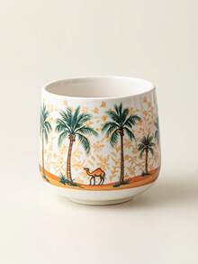 1pc 250ml Coconut Tree Saudi Coffee Cup, Ceramic Mug, Latte Art Cup, Creative Camel Tea Cup, Gift For Family, Friends, Colleagues - Multicolor - View 12