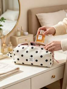 1Pc/Set Polka Dot Printed Portable Travel Storage Bag Luggage Packing Bag Multi-Functional Storage Bag Makeup Bag Toiletry Bag Travel Essential - Multicolor - View 3