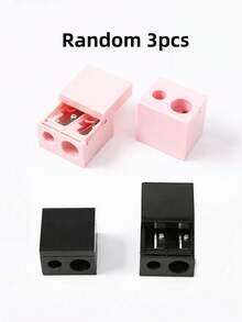 140/60/20/3/2/1 Dual-Use Large And Small Double Hole Makeup Pencil Sharpener, Square Eyebrow Pencil Dedicated Makeup Pencil Sharpener, Minimalist Pencil Sharpener, Pencil Sharpener - Multicolor - View 11
