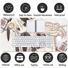 Extra Large Leather Computer Mouse Pad, Extra Large Multiple Sizes Genuine Leather Touch Mouse Pad, Cute Y2k Anime Girl Table Mat, Student Meal Mat, Desktop Office E-Sports Mat, Anti-Slip And Waterproof, Suitable For Study Desks And Leather Pads - View 7