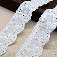 1 Yard Bowknot Embroidered Lace Trim, Clothing Sleeve And Hem Lace Accessory, Home Decor Fabric Craft DIY - Multicolor - View 5