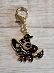 Halloween Keychain Bag Charm Decorative Pendant Chain Accessory, Witch Black Cat Bag Decor, Ghost Black Cat Wallet Charm Ornament - Multicolor - View 3
