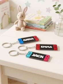 1pc Custom Text Game Console Keychain, Game Controller Style Bag Charm, Personalized Text Backpack Pendant, Game‑Lovers Themed Accessory Gift - Multicolor - View 3