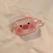 Gradient Pink Pig Bluetooth Earphone Protective Case Compatible With Iphone, Earphone Case Compatible With Airpods 1/2nd Gen, 5th Gen Earphone Protective Cover, With Buckle, Compatible With AirPods 1/2/3/4/5/Pro/Pro2/Pro3, Boyfriend/Girlfriend Gift, Cute Birthday Small Gift - Wavy Pink Piggy + Pink Buckle - View 6